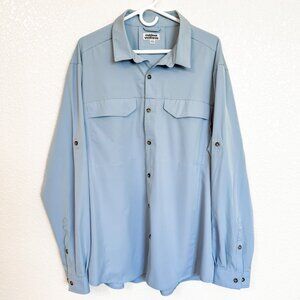 Outdoor Ventures UPF 50+ Fishing Shirt Men's XXL Blue Outdoors Vented Ripstop